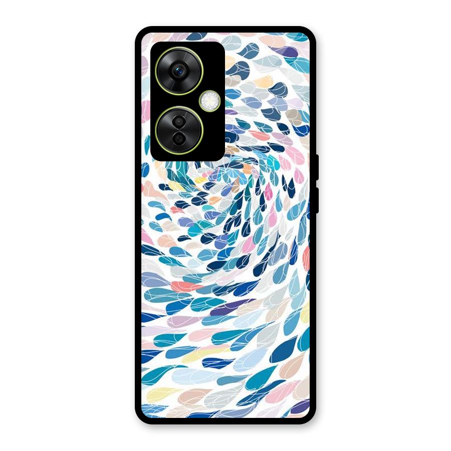 Color Droplets Swirls Glass Back Case for OnePlus Nord CE 3 Lite