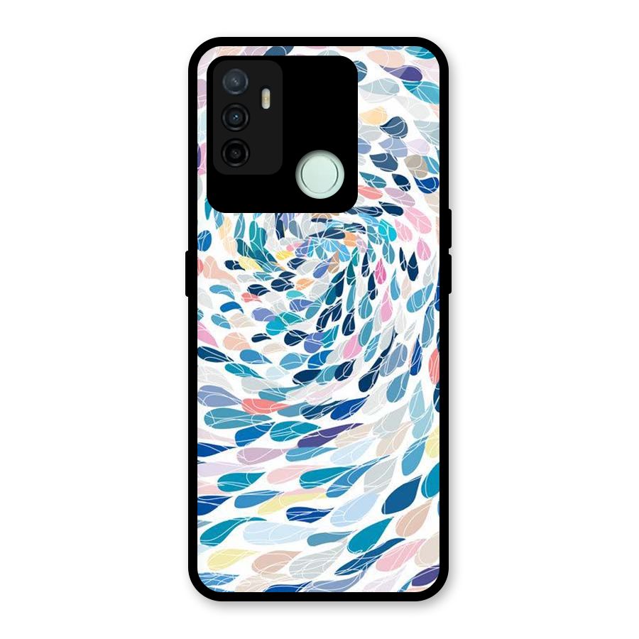 Color Droplets Swirls Glass Back Case for Oppo A53