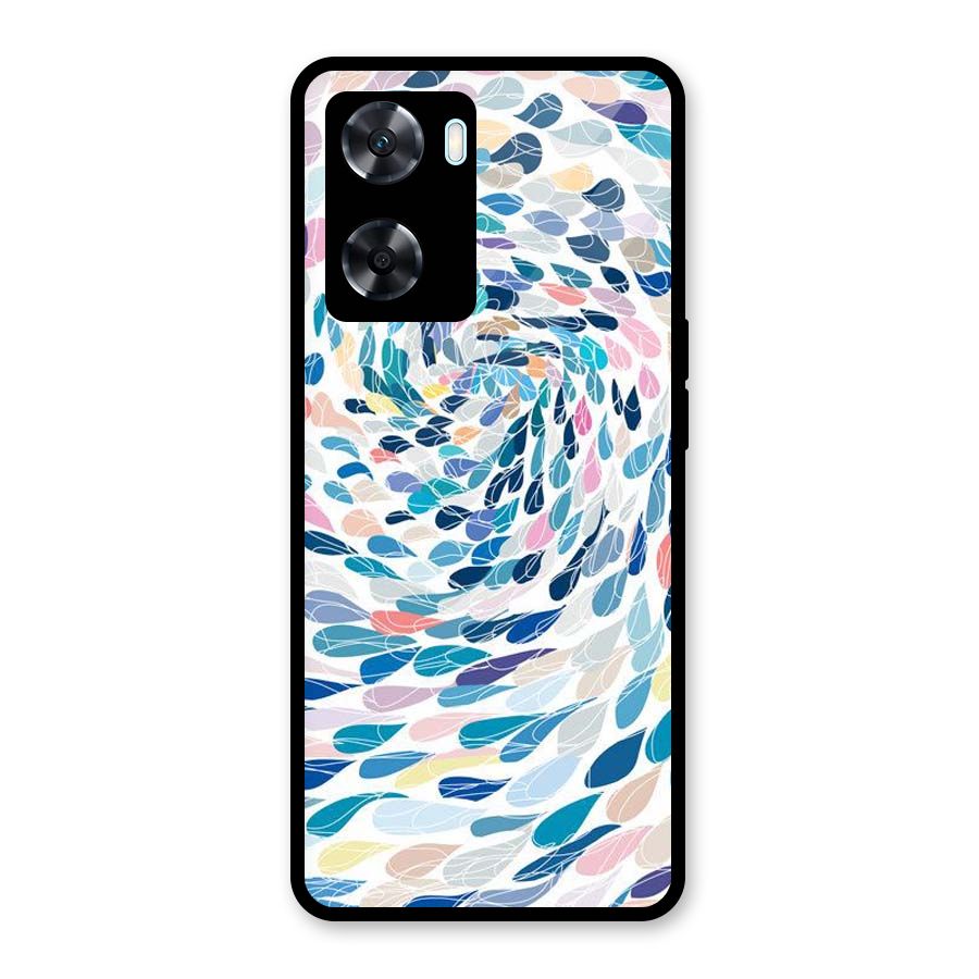 Color Droplets Swirls Glass Back Case for Oppo A77s