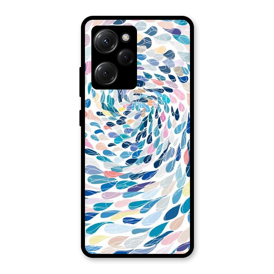 Color Droplets Swirls Glass Back Case for Poco X5 Pro