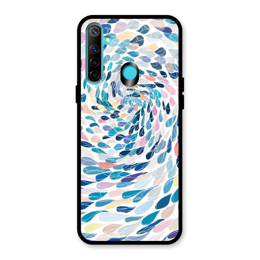 Color Droplets Swirls Glass Back Case for Realme 5i