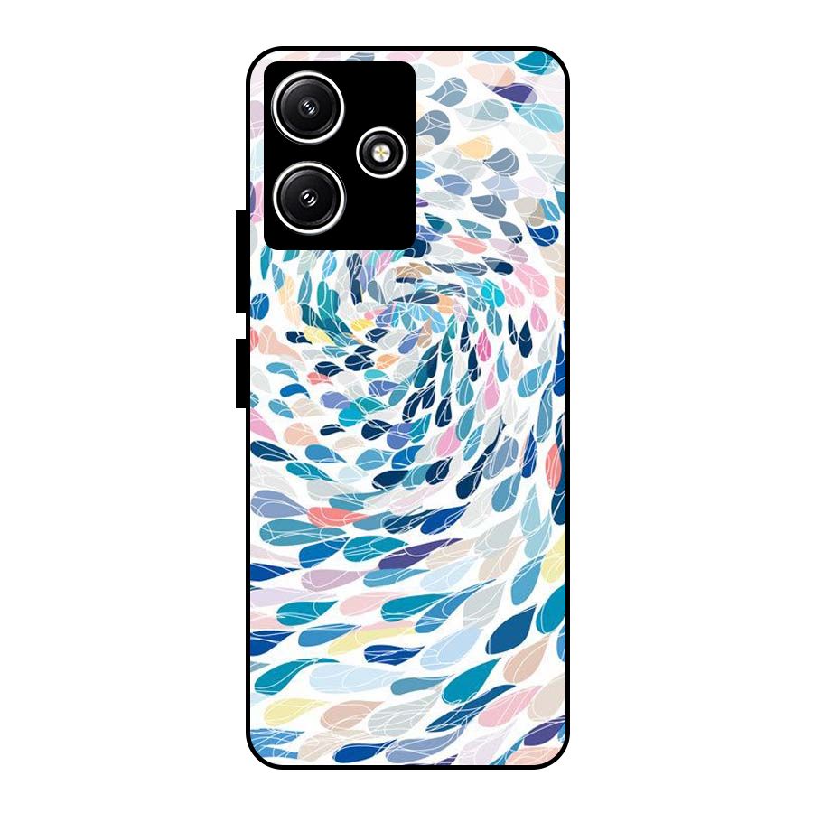 Color Droplets Swirls Glass Back Case for Redmi 12 5G