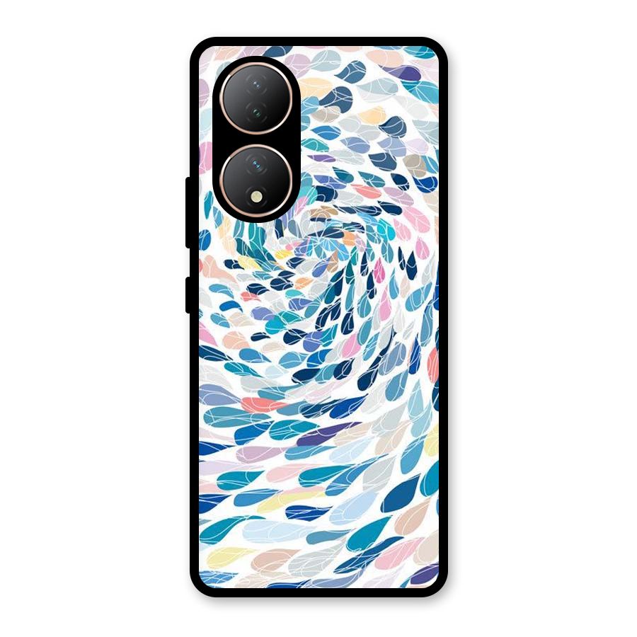 Color Droplets Swirls Glass Back Case for Vivo Y100A