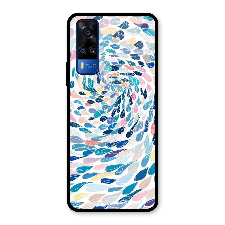Color Droplets Swirls Glass Back Case for Vivo Y31