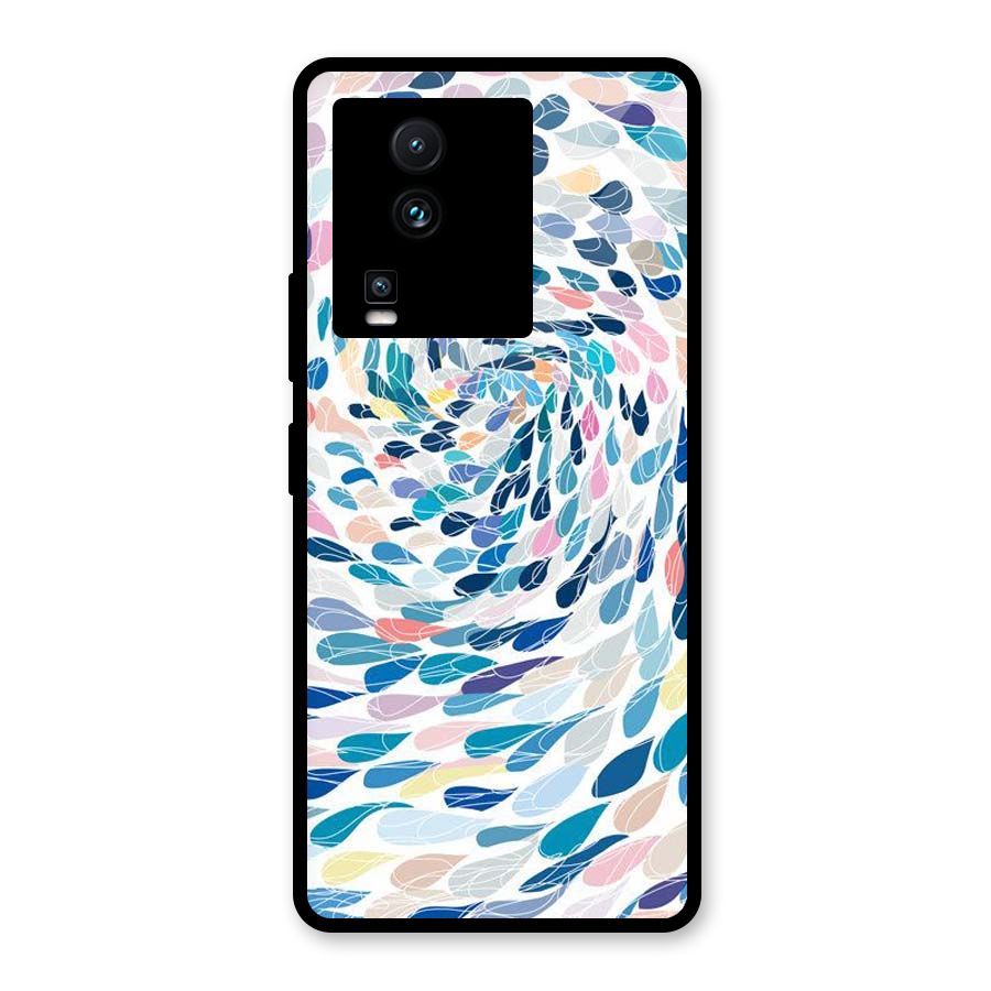 Color Droplets Swirls Glass Back Case for Vivo iQOO Neo 7 Pro