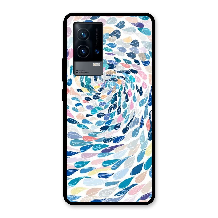 Color Droplets Swirls Glass Back Case for iQOO 9 5G