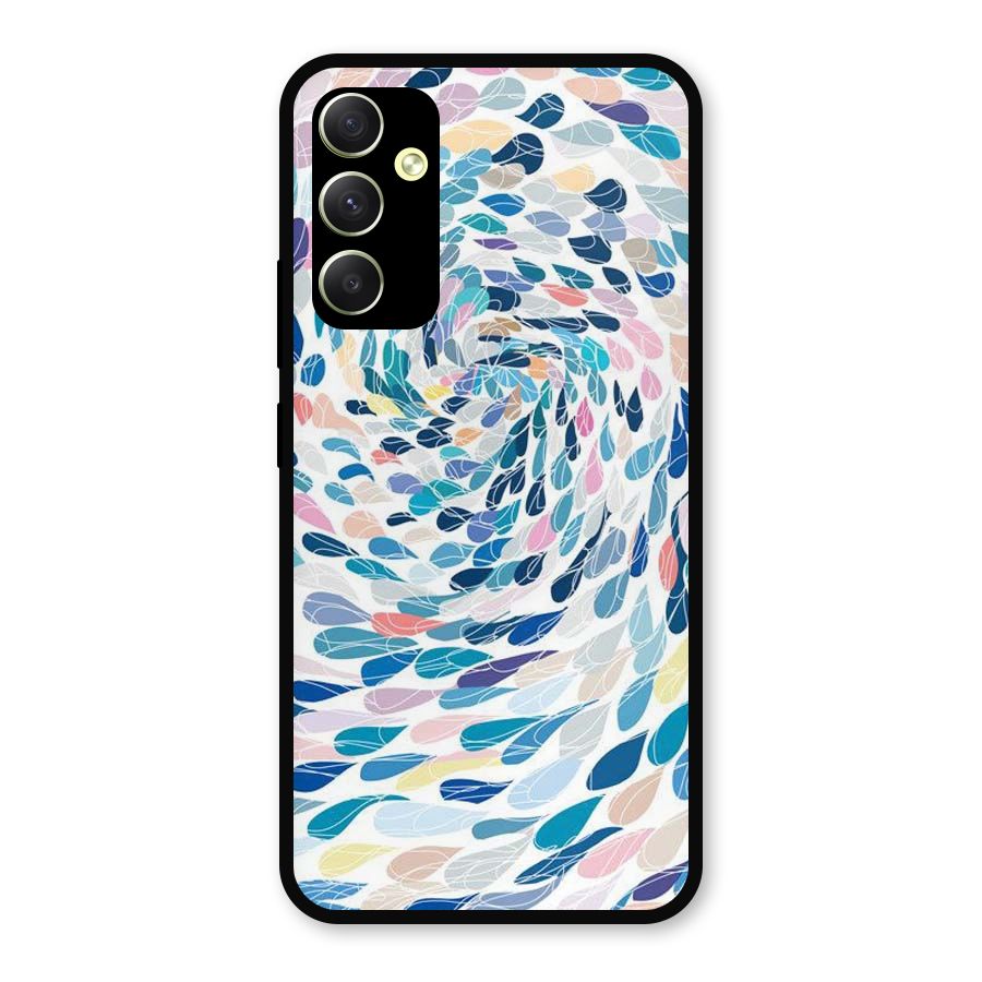 Color Droplets Swirls Metal Back Case for Galaxy A34