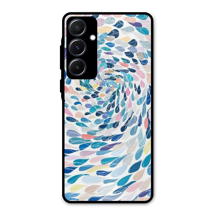 Color Droplets Swirls Metal Back Case for Galaxy A55