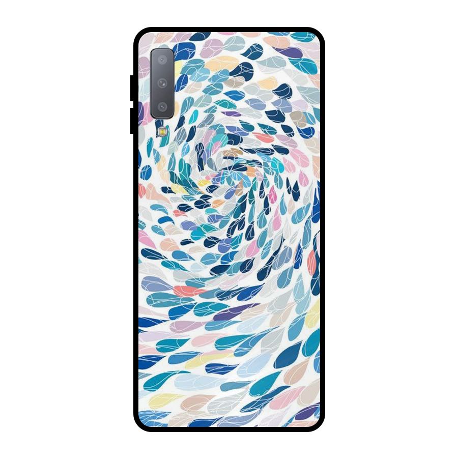 Color Droplets Swirls Metal Back Case for Galaxy A7 (2018)