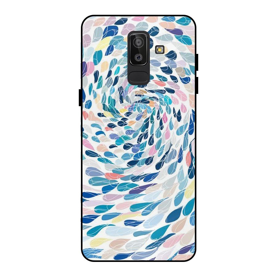 Color Droplets Swirls Metal Back Case for Galaxy J8