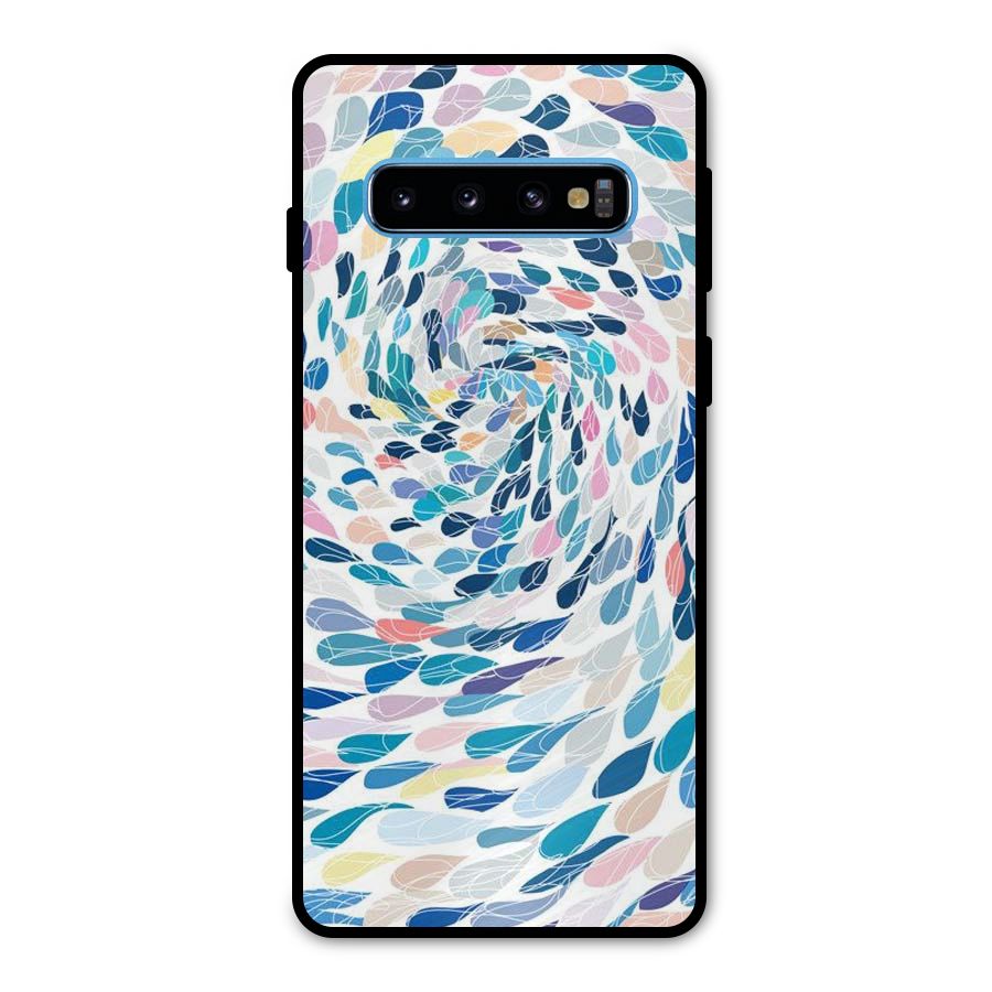 Color Droplets Swirls Metal Back Case for Galaxy S10