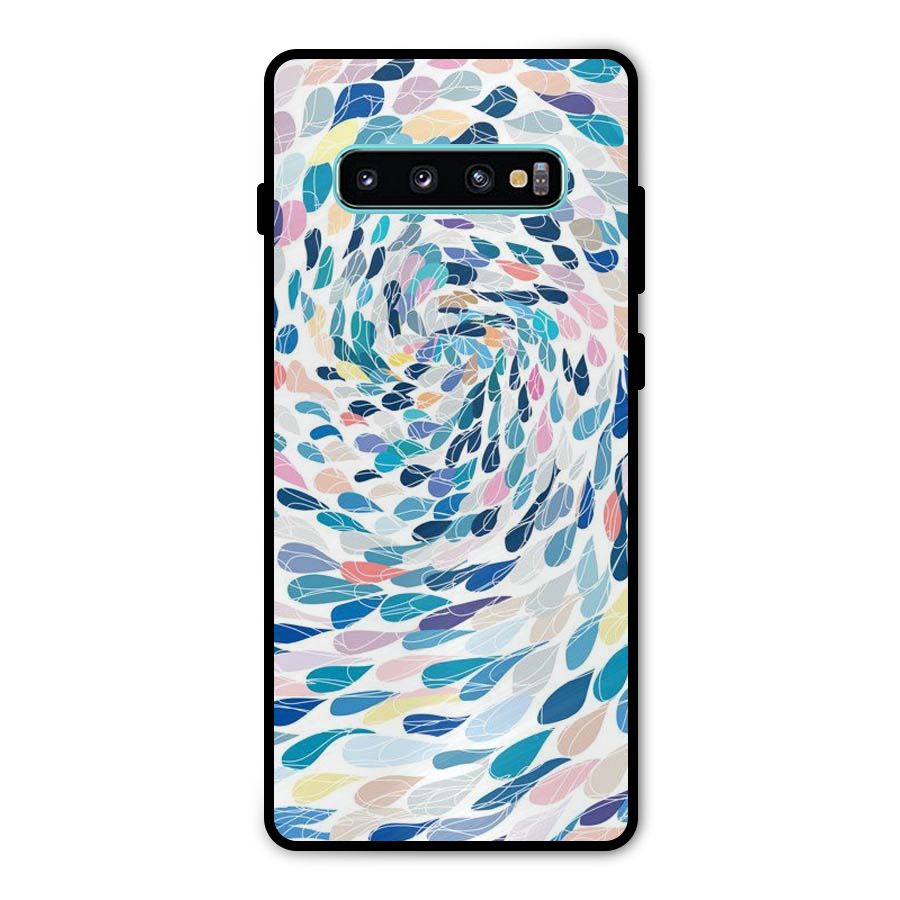 Color Droplets Swirls Metal Back Case for Galaxy S10 Plus