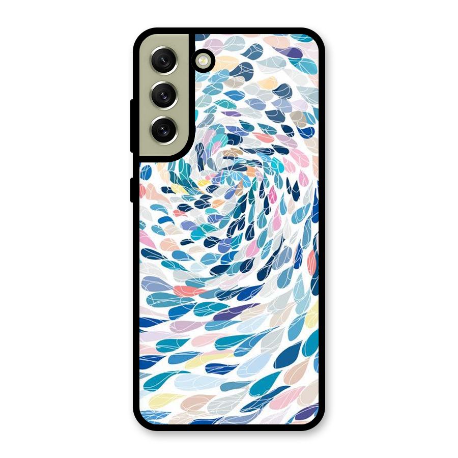 Color Droplets Swirls Metal Back Case for Galaxy S21 FE 5G (2023)
