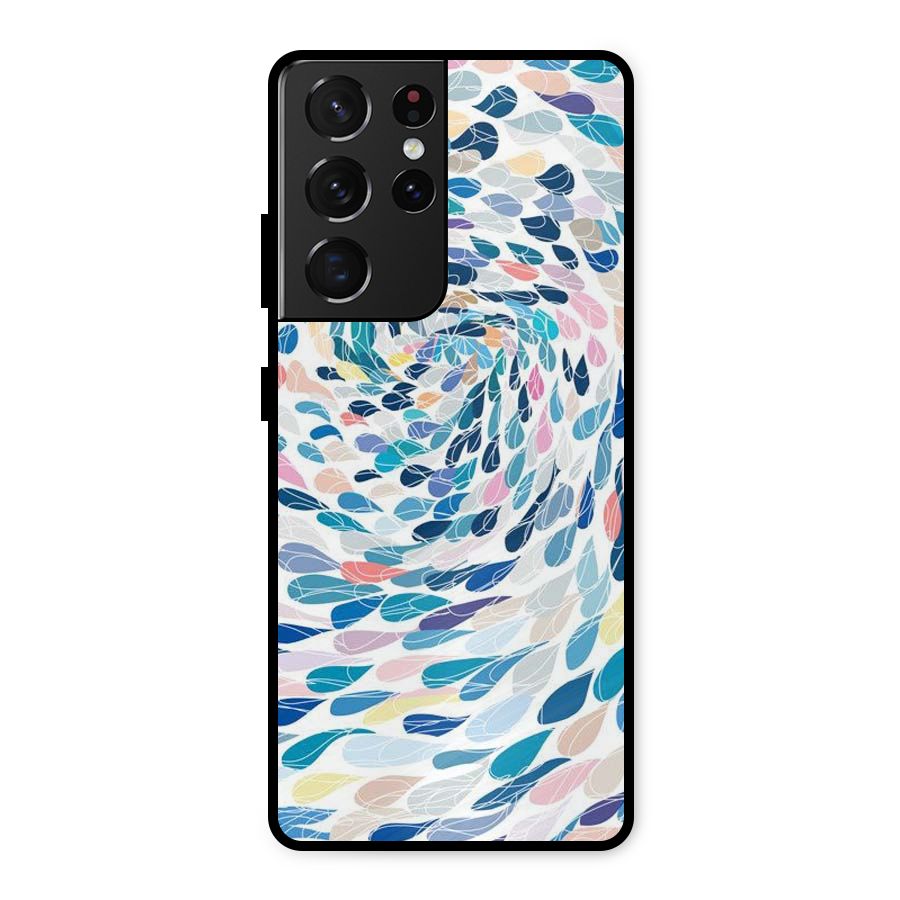 Color Droplets Swirls Metal Back Case for Galaxy S21 Ultra 5G