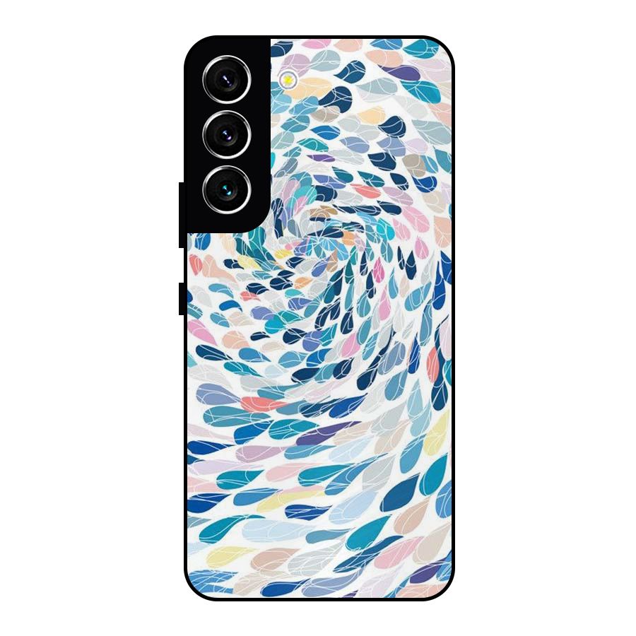 Color Droplets Swirls Metal Back Case for Galaxy S22 5G