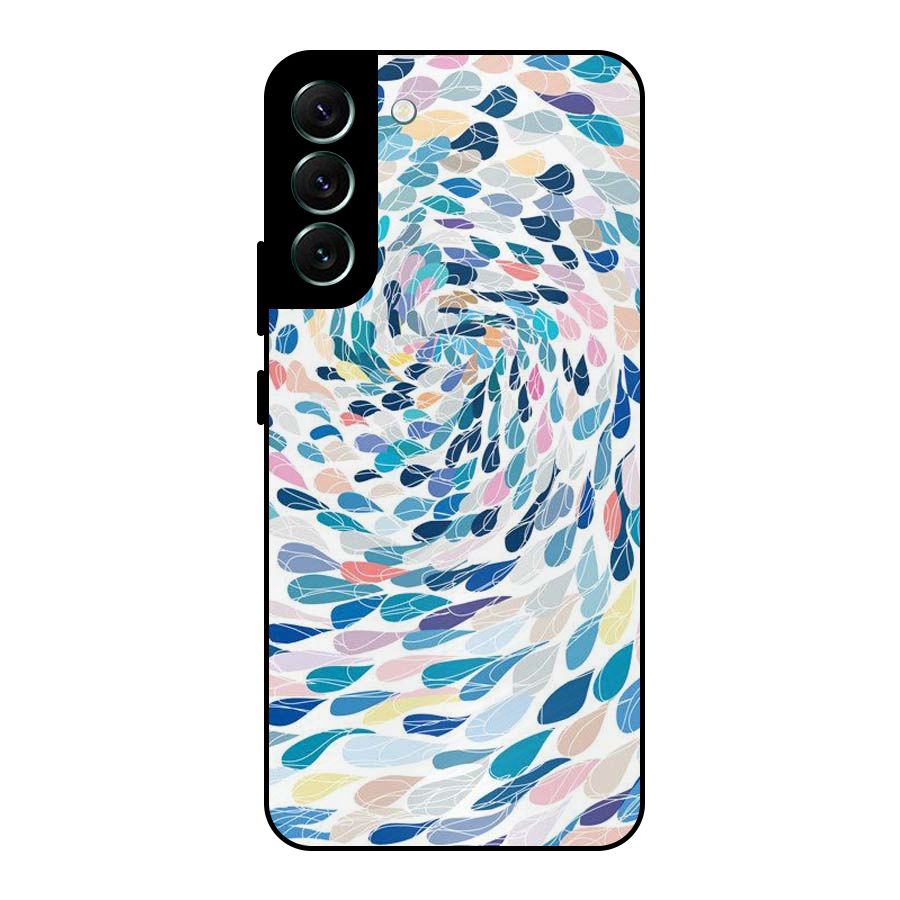 Color Droplets Swirls Metal Back Case for Galaxy S22 Plus 5G