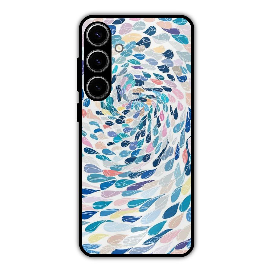Color Droplets Swirls Metal Back Case for Galaxy S24 Plus