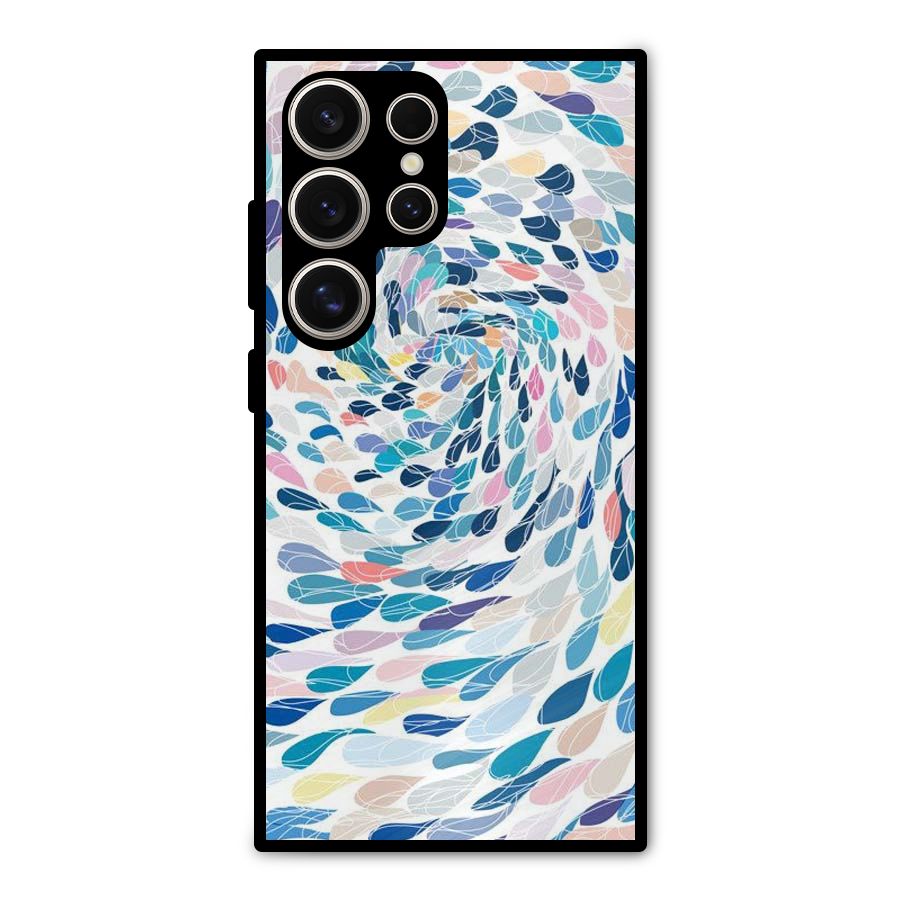 Color Droplets Swirls Metal Back Case for Galaxy S24 Ultra