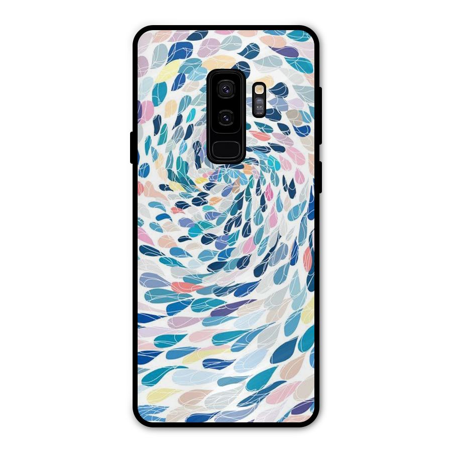 Color Droplets Swirls Metal Back Case for Galaxy S9 Plus