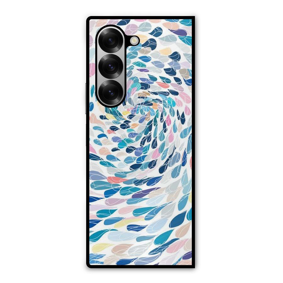Color Droplets Swirls Metal Back Case for Galaxy Z Fold6