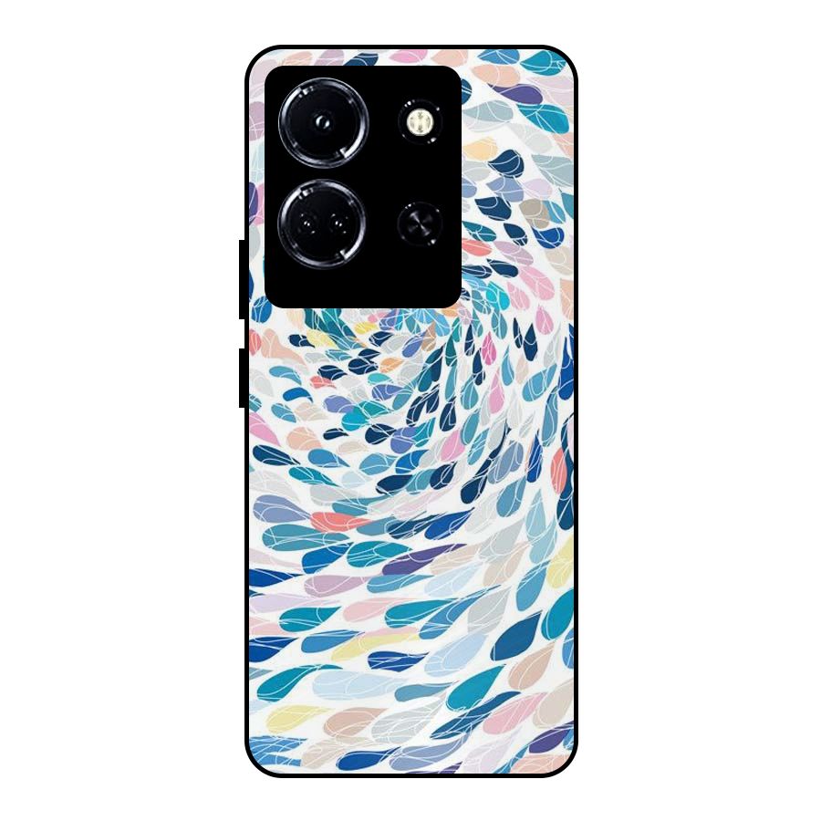 Color Droplets Swirls Metal Back Case for Infinix Note 30 5G