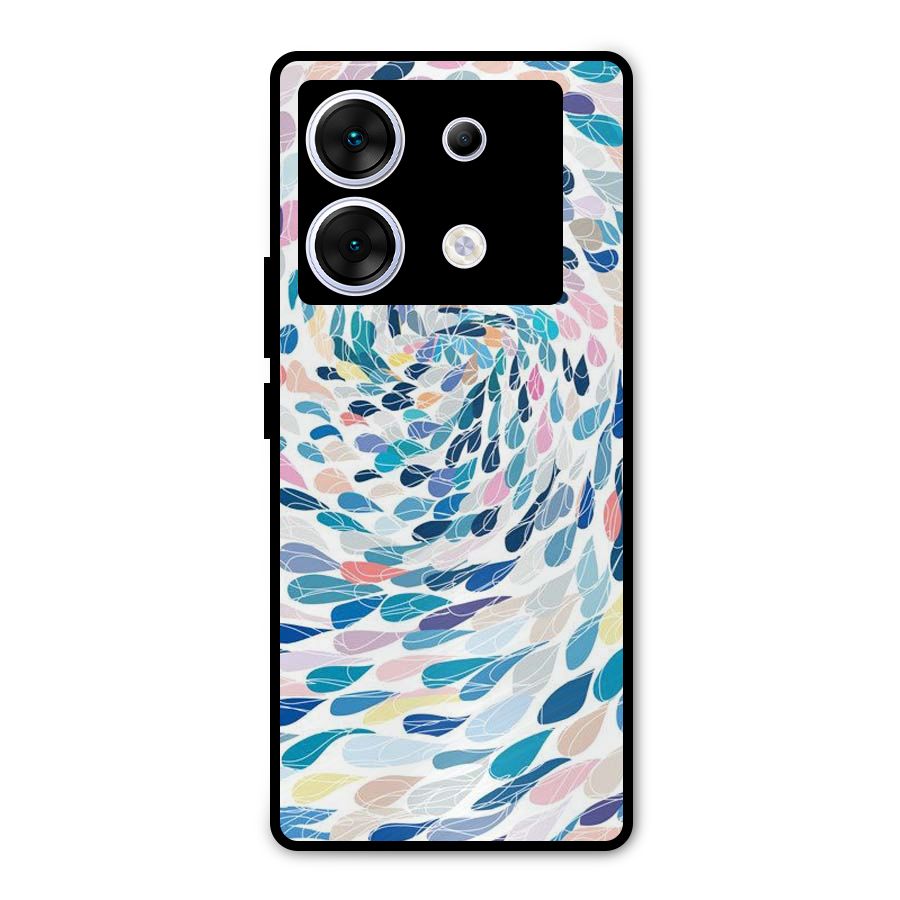 Color Droplets Swirls Metal Back Case for Infinix Zero 30 5G