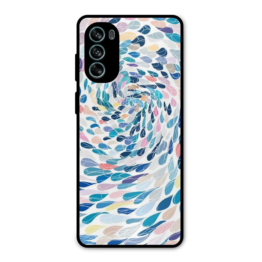 Color Droplets Swirls Metal Back Case for Moto G62