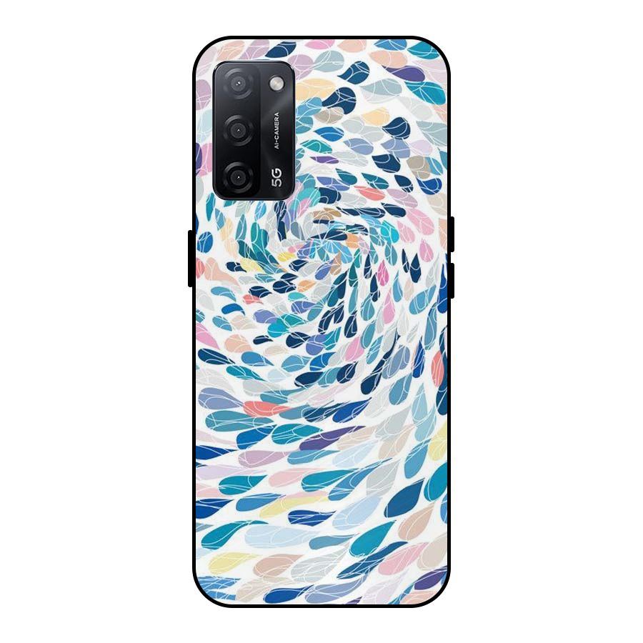 Color Droplets Swirls Metal Back Case for Oppo A53s 5G