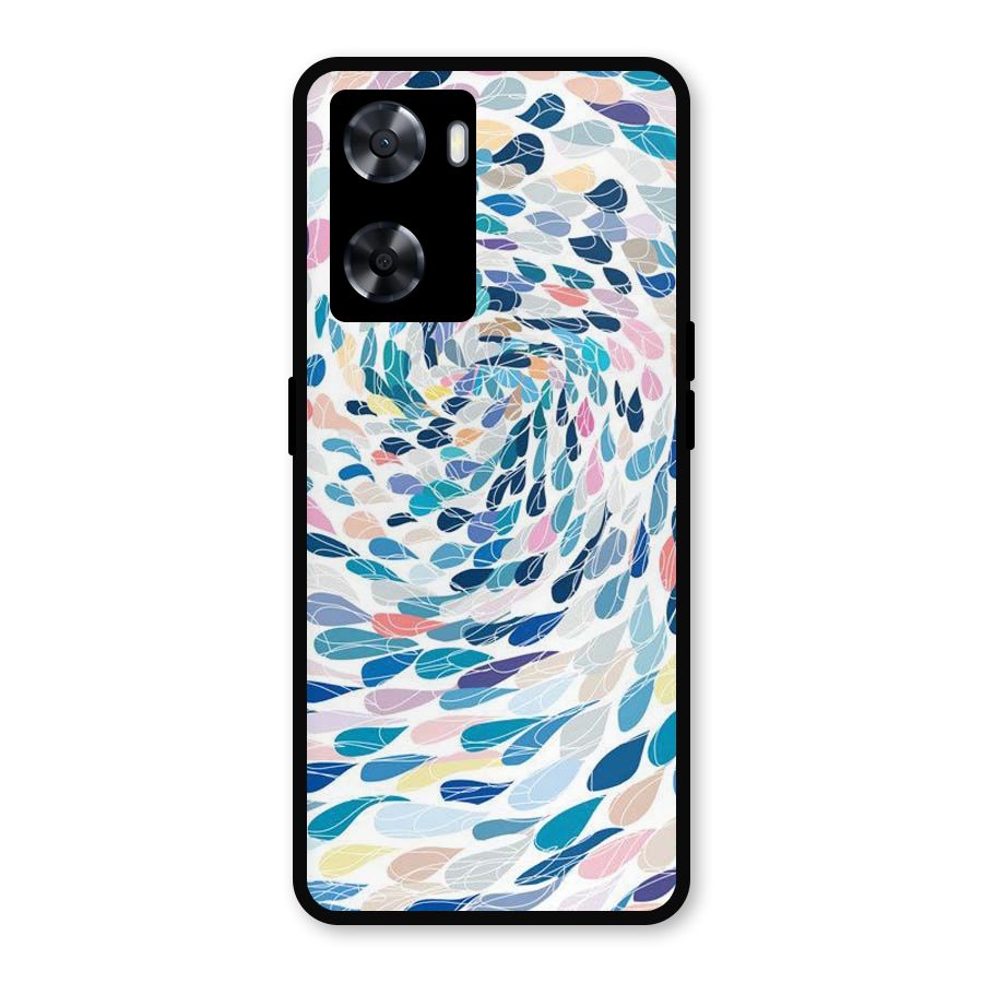 Color Droplets Swirls Metal Back Case for Oppo A77s