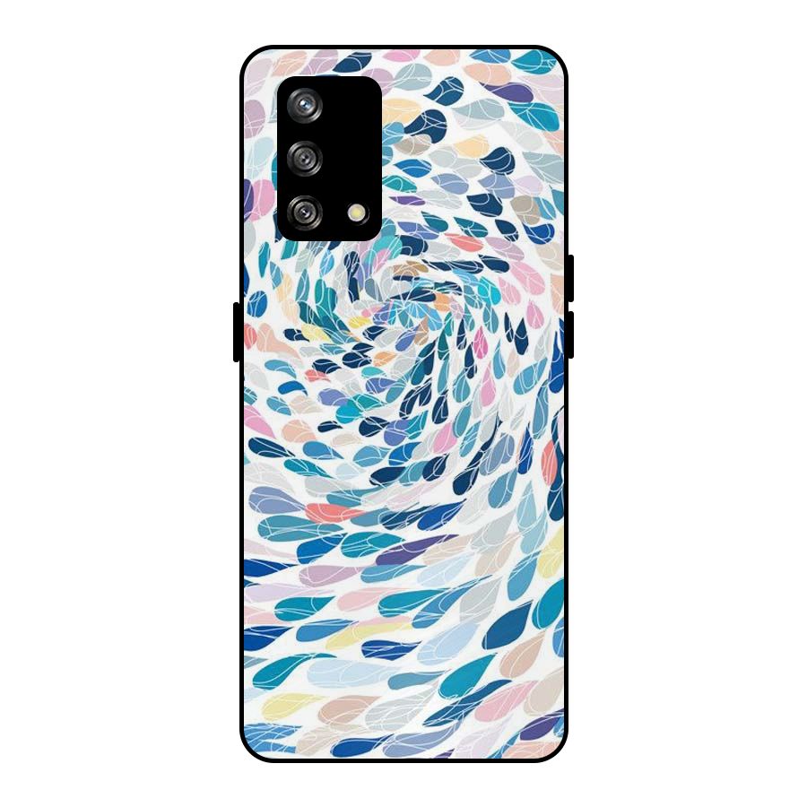 Color Droplets Swirls Metal Back Case for Oppo F19