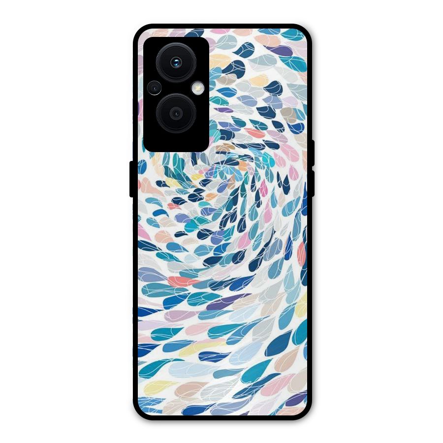 Color Droplets Swirls Metal Back Case for Oppo F21 Pro 5G