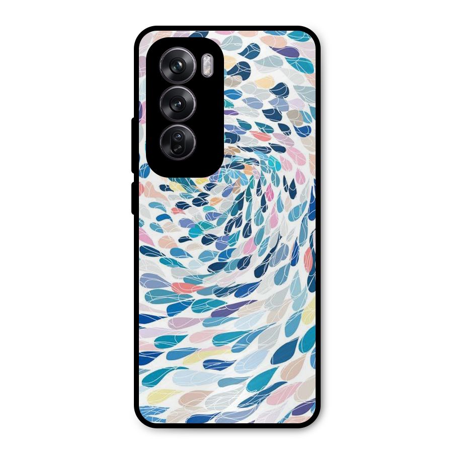 Color Droplets Swirls Metal Back Case for Oppo Reno12 Pro