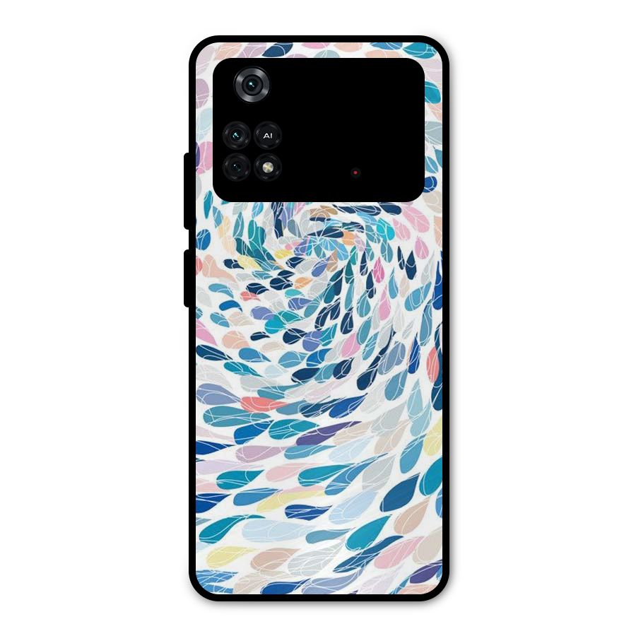 Color Droplets Swirls Metal Back Case for Poco M4 Pro 4G