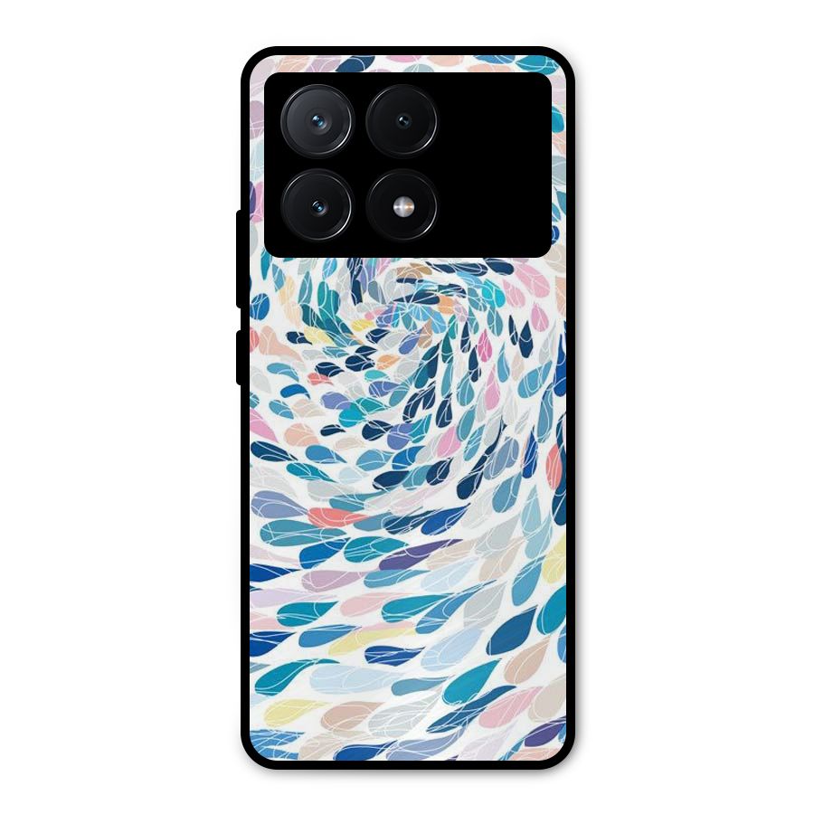 Color Droplets Swirls Metal Back Case for Poco X6 Pro