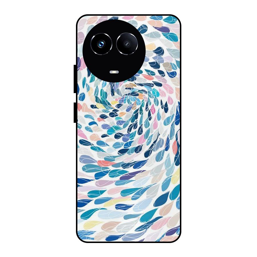 Color Droplets Swirls Metal Back Case for Realme 11 5G