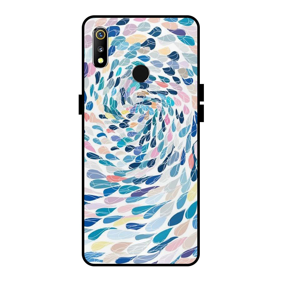 Color Droplets Swirls Metal Back Case for Realme 3i