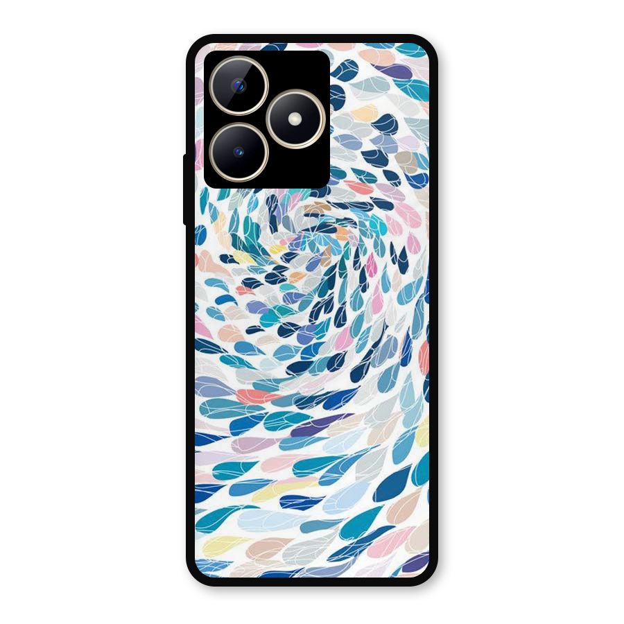 Color Droplets Swirls Metal Back Case for Realme C53