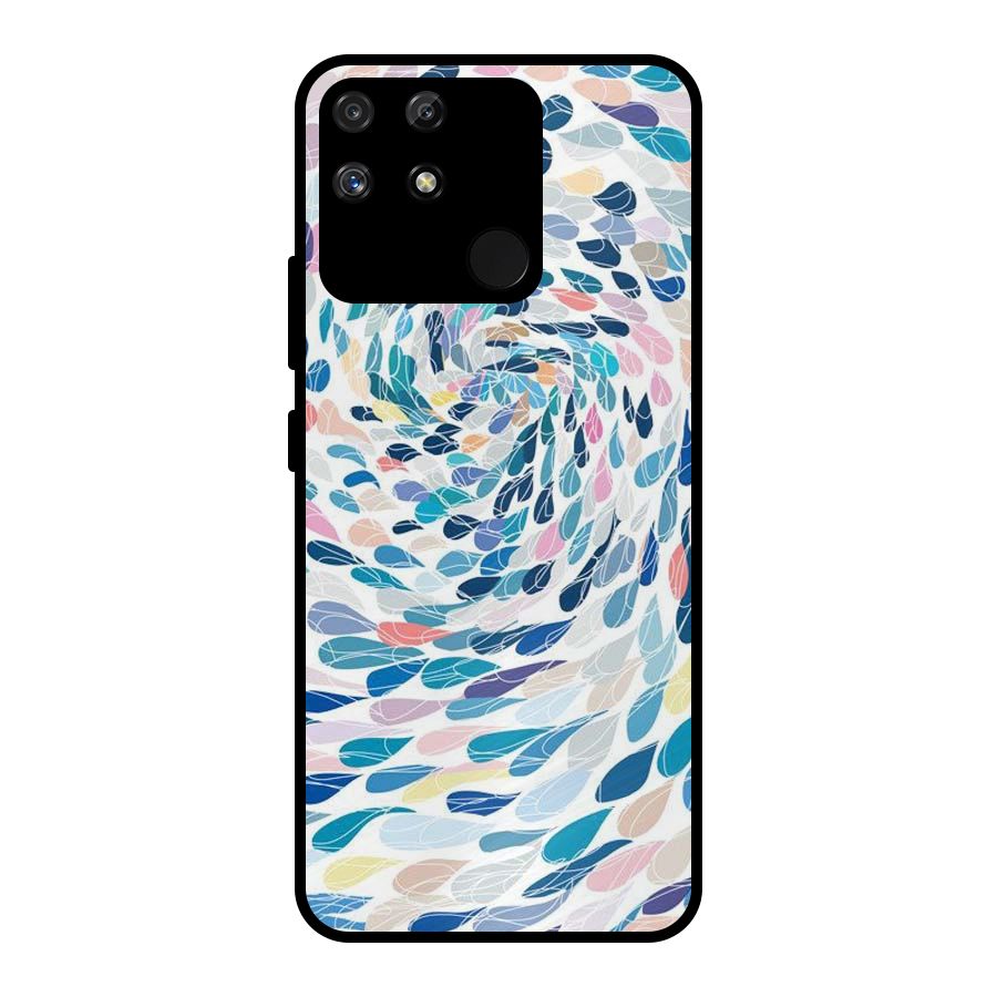 Color Droplets Swirls Metal Back Case for Realme Narzo 50A