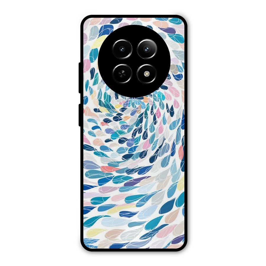 Color Droplets Swirls Metal Back Case for Realme Narzo 70x 5G