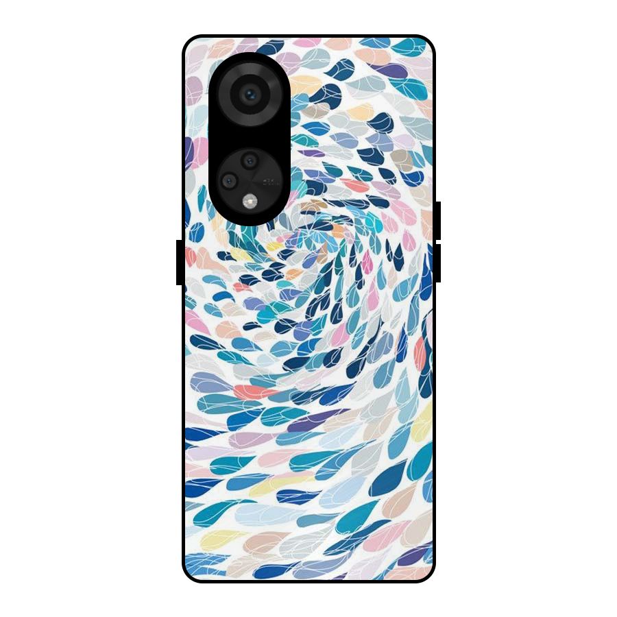 Color Droplets Swirls Metal Back Case for Reno8 T 5G