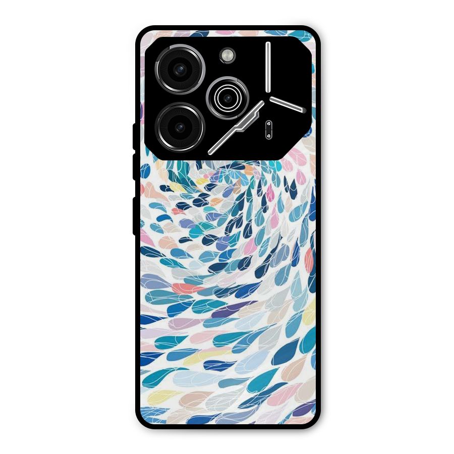 Color Droplets Swirls Metal Back Case for Tecno Pova 6 Pro