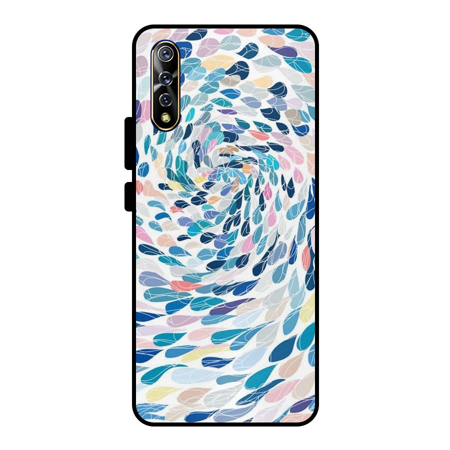 Color Droplets Swirls Metal Back Case for Vivo S1