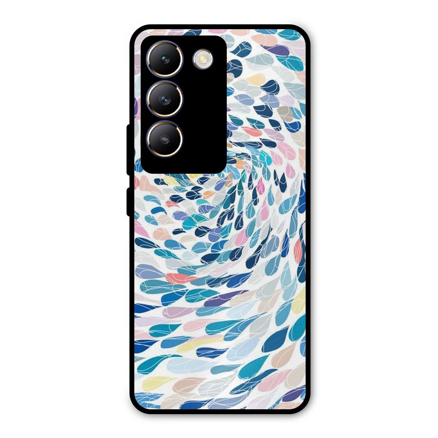 Color Droplets Swirls Metal Back Case for Vivo T3 5G
