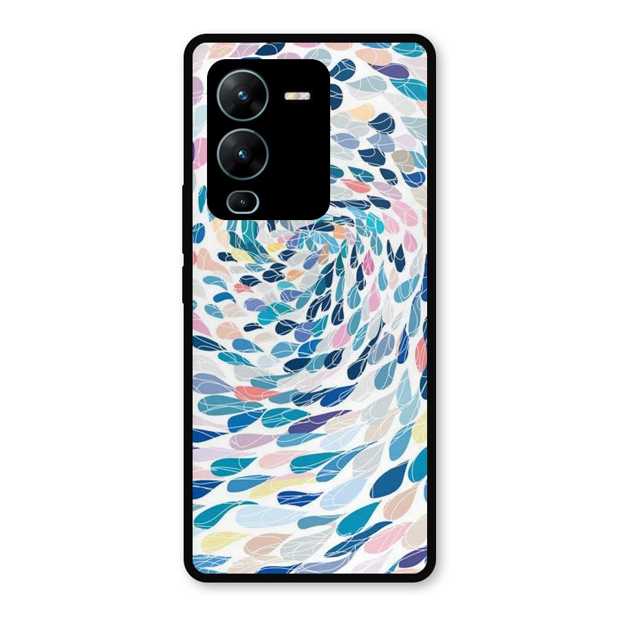 Color Droplets Swirls Metal Back Case for Vivo V25 Pro