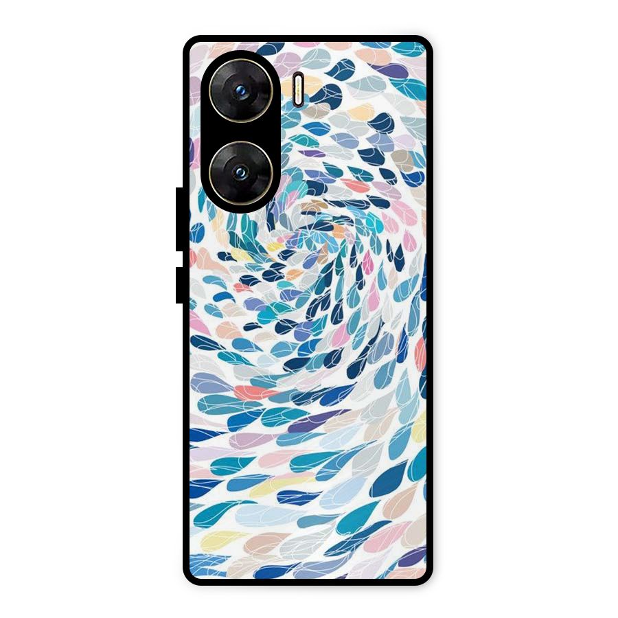 Color Droplets Swirls Metal Back Case for Vivo V29e