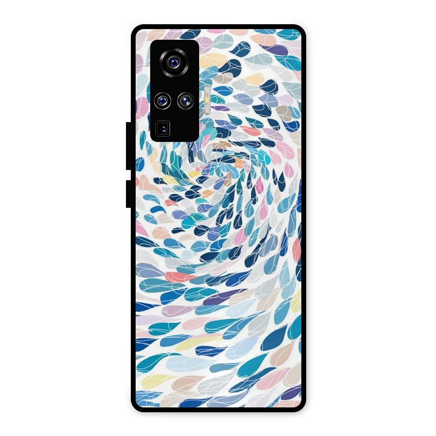 Color Droplets Swirls Metal Back Case for Vivo X50 Pro