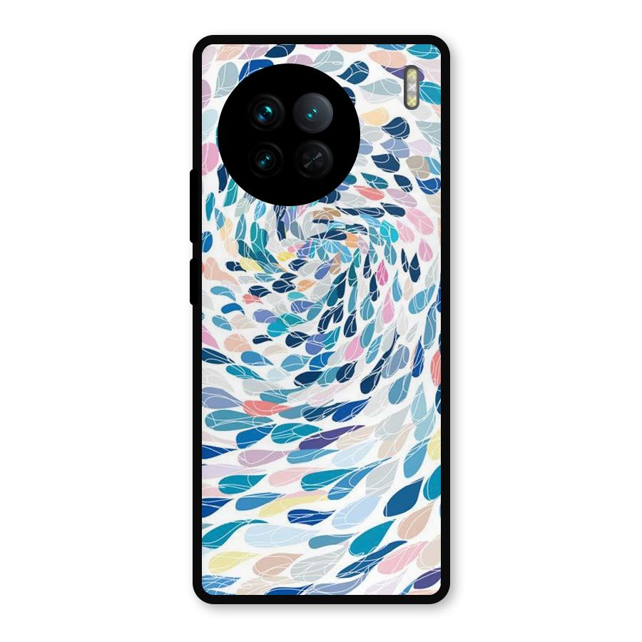 Color Droplets Swirls Metal Back Case for Vivo X90