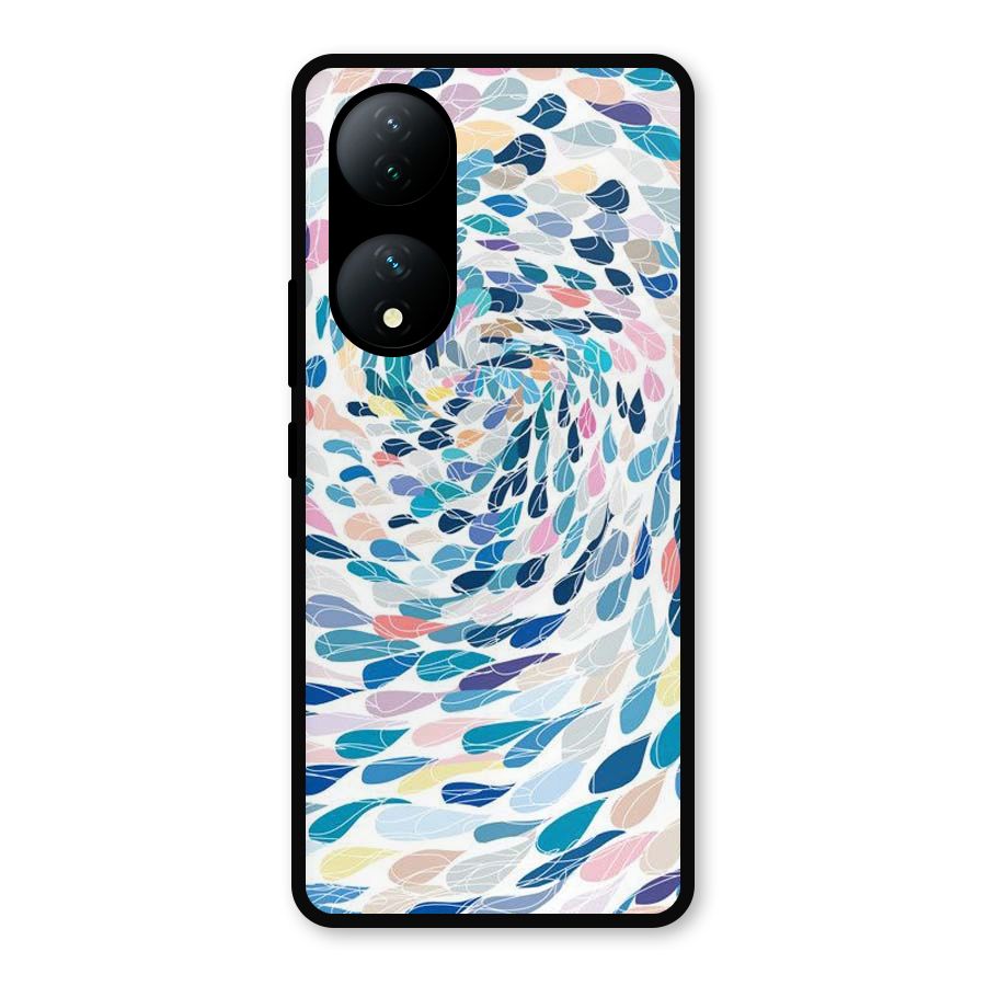 Color Droplets Swirls Metal Back Case for Vivo Y100a
