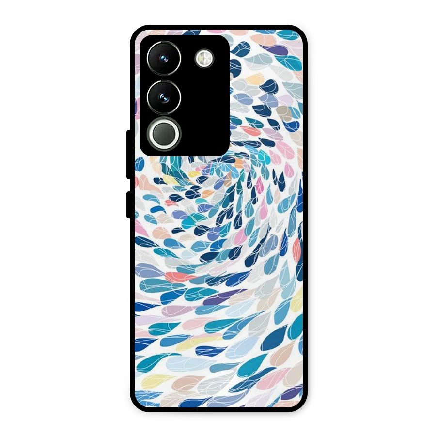 Color Droplets Swirls Metal Back Case for Vivo Y200