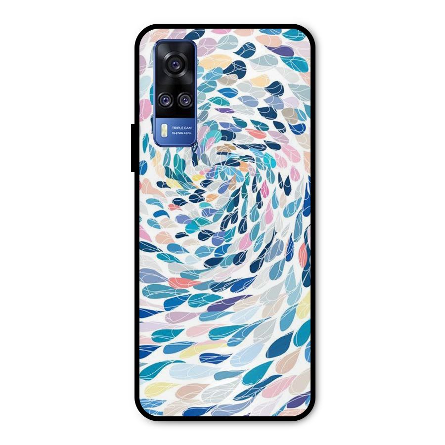 Color Droplets Swirls Metal Back Case for Vivo Y31